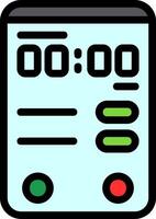 icono lleno de línea de reloj vector