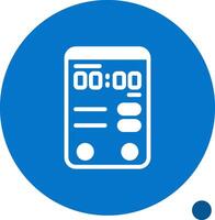 Clock Glyph Shadow Icon vector
