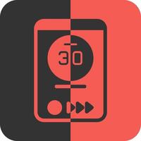 Battery Red Inverse Icon vector