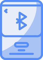 Bluetooth Line Filled Blue Icon vector