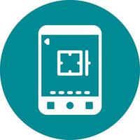 Camera Glyph Circle Icon vector