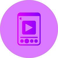vídeo degradado circulo icono vector