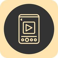 Video Linear Round Icon vector