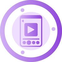 icono de gradiente de glifo de video vector