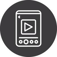 Video Outline Circle Icon vector