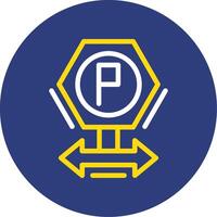 Parking direction signs Dual Line Circle Icon vector