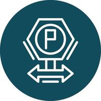 Parking direction signs Outline Circle Icon vector