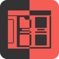 Folder Red Inverse Icon vector