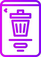 basura lineal degradado icono vector