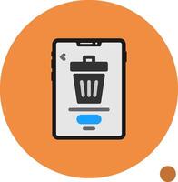 Trash Flat Shadow Icon vector