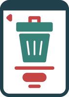 Trash Glyph Two Color Icon vector