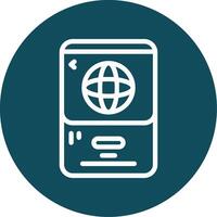 Globe Outline Circle Icon vector