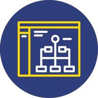 Network Dual Line Circle Icon vector