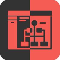 Network Red Inverse Icon vector