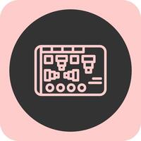 Printer Linear Round Icon vector