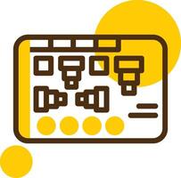 Printer Yellow Lieanr Circle Icon vector