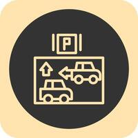 Car alignment guide Linear Round Icon vector