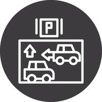 Car alignment guide Outline Circle Icon vector