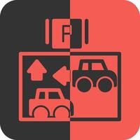 Car alignment guide Red Inverse Icon vector