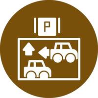 Car alignment guide Glyph Circle Icon vector