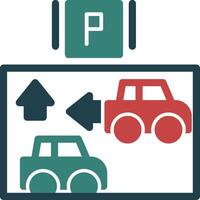 Car alignment guide Glyph Two Color Icon vector