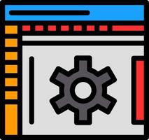 Gear Line Filled Icon vector