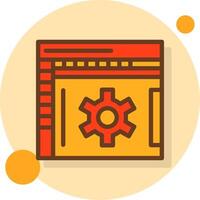 Gear Filled Shadow Circle Icon vector