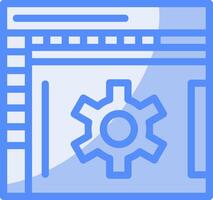 Gear Line Filled Blue Icon vector