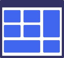 Grid Solid Two Color Icon vector