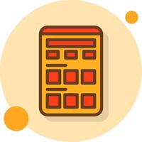 Categories Filled Shadow Circle Icon vector