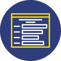 Statistics Dual Line Circle Icon vector