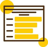 Statistics Yellow Lieanr Circle Icon vector