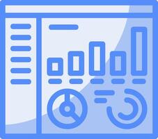 Chart Line Filled Blue Icon vector