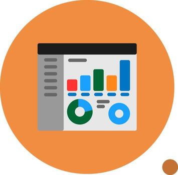 Chart Flat Shadow Icon vector