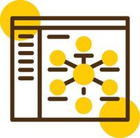 Graph Yellow Lieanr Circle Icon vector