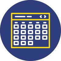 Calendar Dual Line Circle Icon vector