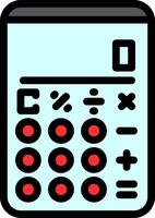 Calculator Line Filled Icon vector