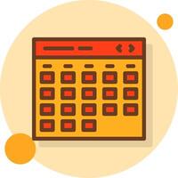 Calendar Filled Shadow Circle Icon vector