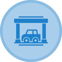 Covered parking Multicolor Circle Icon vector