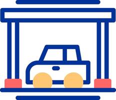 Covered parking Color Filled Icon vector