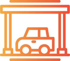 Covered parking Linear Gradient Icon vector