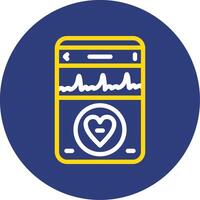 Heartbeat Dual Line Circle Icon vector