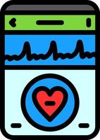 Heartbeat Line Filled Icon vector