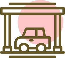 Covered parking Linear Circle Icon vector