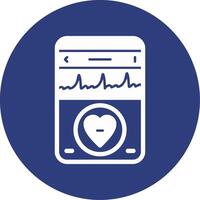 Heartbeat Glyph Circle Icon vector