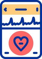 Heartbeat Color Filled Icon vector