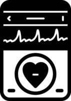 icono de glifo de latido del corazón vector