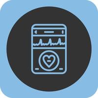 Heartbeat Linear Round Icon vector