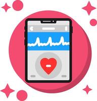 Heartbeat Tailed Color Icon vector