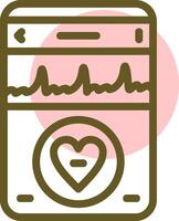 Heartbeat Linear Circle Icon vector